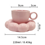 Nordic Macaron Porcelain Coffee Cup and Saucer Set Hot New Sunflower Design for Back to School Tea or Coffee
