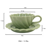 Early Spring Ins Style Girl Heart Afternoon Tea Ceramic Breakfast Cup with Plate Irregular Hand-painted Coffee Cup Saucer
