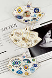 Spiritual Accessories Positive Energy Protection Evil Eye Plate Luxury Trinket Display Table Decorations Jewelry Tray