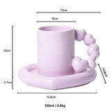 350ml Ins Wholesale Nordic Creative Personality Couple Ceramic Cup High-value Coffee Cup Saucer Mug Gift love Cup