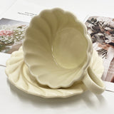 Early Spring Ins Style Girl Heart Afternoon Tea Ceramic Breakfast Cup with Plate Irregular Hand-painted Coffee Cup Saucer