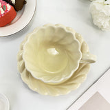 Early Spring Ins Style Girl Heart Afternoon Tea Ceramic Breakfast Cup with Plate Irregular Hand-painted Coffee Cup Saucer