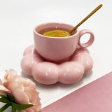 Nordic Macaron Porcelain Coffee Cup and Saucer Set Hot New Sunflower Design for Back to School Tea or Coffee