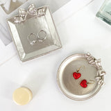 Ins Style Bowknot Design Resin Desktop Decoration Photo Ornaments Photo Accessories Various Shape Jewelry Tray