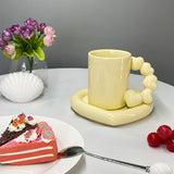 350ml Ins Wholesale Nordic Creative Personality Couple Ceramic Cup High-value Coffee Cup Saucer Mug Gift love Cup
