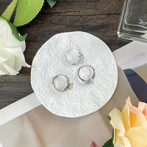 Ins Style Pure White Resin Desktop Decoration Photo Ornaments Photo Accessories Jewelry Tray Various Shape