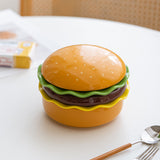 SYL Creative Ceramic Snack Plate in Hamburger Shape for Household Dinner Novelty One-Person Food Dinner Gift Set