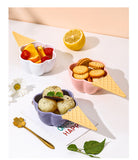 Creative Dessert Bowl Tableware Lovely Girl Heart Ceramic Handle Bowl Household Ice Cream Cup Fruit Bowl