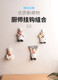 New Creative Fashion Cartoon Chef Resin Viscose Toothbrush Rack Wall Decorations Wall Hanging Small Items Rack Utensils