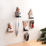 New Creative Fashion Cartoon Chef Resin Viscose Toothbrush Rack Wall Decorations Wall Hanging Small Items Rack Utensils