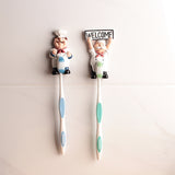 New Creative Fashion Cartoon Chef Resin Viscose Toothbrush Rack Wall Decorations Wall Hanging Small Items Rack Utensils