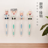 New Creative Fashion Cartoon Chef Resin Viscose Toothbrush Rack Wall Decorations Wall Hanging Small Items Rack Utensils