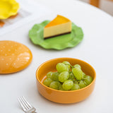 SYL Creative Ceramic Snack Plate in Hamburger Shape for Household Dinner Novelty One-Person Food Dinner Gift Set