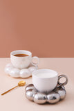 Nordic Macaron Porcelain Coffee Cup and Saucer Set Hot New Sunflower Design for Back to School Tea or Coffee