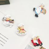 Modern Fashion Style Chef Bread Refrigerator Sticker Manufacturer Wholesale Abstract Pattern Resin Craft Home Accessory