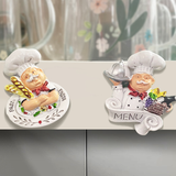 Modern Fashion Style Chef Bread Refrigerator Sticker Manufacturer Wholesale Abstract Pattern Resin Craft Home Accessory