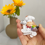 Modern Fashion Style Chef Bread Refrigerator Sticker Manufacturer Wholesale Abstract Pattern Resin Craft Home Accessory