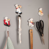 Cute Cartoon Chef Wall Hook Key Holder Multi-function Hooks for Hanging Adhesive Hook Art Luxury Wall Decoration