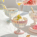Retro Pearl Tall Yogurt Cup Household Oatmeal Bowl Fruit Salad Bowl Creative Dessert Ice Cream Cup