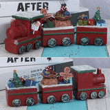 Gingerbread Train Christmas Figurine & Toy Resin Crafts Window Decoration for Home Living Room Table Christmas Gift