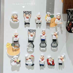 Chef Creative Magnetic Multi-Functional Refrigerator Sticker Novelty Bottle Opener for Beer Soda Drink Unique Gift