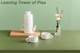 Leaning Tower of Pisa Coffee Cup Gift Box Set Ceramic Tea Set for Two Porcelain Cups Tea Pot and Cup Set