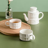 Leaning Tower of Pisa Coffee Cup Gift Box Set Ceramic Tea Set for Two Porcelain Cups Tea Pot and Cup Set