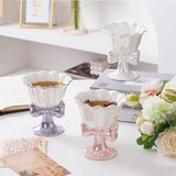 INS Girl Heart Ceramic Cup Japanese Bow Ice Cream Mug Creative Flower Cup Tall Dessert Mug for Tea for Business Gifts