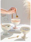 Retro Pearl Tall Yogurt Cup Household Oatmeal Bowl Fruit Salad Bowl Creative Dessert Ice Cream Cup