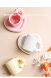 350ml Ins Wholesale Nordic Creative Personality Couple Ceramic Cup High-value Coffee Cup Saucer Mug Gift love Cup