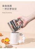 350ml Ins Wholesale Nordic Creative Personality Couple Ceramic Cup High-value Coffee Cup Saucer Mug Gift love Cup