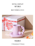 350ml Ins Wholesale Nordic Creative Personality Couple Ceramic Cup High-value Coffee Cup Saucer Mug Gift love Cup
