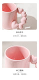 350ml Ins Wholesale Nordic Creative Personality Couple Ceramic Cup High-value Coffee Cup Saucer Mug Gift love Cup
