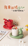 Ins Wholesale Nordic Creative Personality Couple Ceramic Cup High-value Coffee Cup Saucer Rabbit Mug Gift Set
