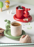 Ins Wholesale Nordic Creative Personality Couple Ceramic Cup High-value Coffee Cup Saucer Rabbit Mug Gift Set