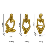 Nordic Hot Selling 3 Pcs Set of Home Decoration Abstract Figure Porch Living Room Decoration Resin Crafts