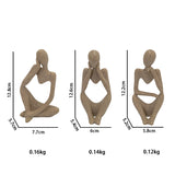 Nordic Hot Selling 3 Pcs Set of Home Decoration Abstract Figure Porch Living Room Decoration Resin Crafts