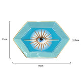 Europe Ceramic Jewelry Dish Cute Eye Plates Decoration Crafts for Home Trinket Small Ring Jewelry Display Tray Gold