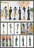 3pcs/Set Home Decor Living Room Modern African Girl Set Statue Resin Ornaments for Creative Crafts Gift