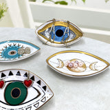 Spiritual Accessories Positive Energy Protection Evil Eye Plate Luxury Trinket Trays Table Decorations Jewelry Dish