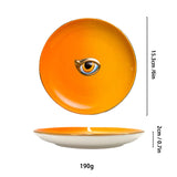 Europe Ceramic Jewelry Dish Cute Eye Plates Decoration Crafts for Home Trinket Small Ring Display Tray