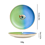 Europe Ceramic Jewelry Dish Cute Eye Plates Decoration Crafts for Home Trinket Small Ring Display Tray