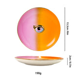 Europe Ceramic Jewelry Dish Cute Eye Plates Decoration Crafts for Home Trinket Small Ring Display Tray