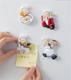 Modern Fashion Style Chef Bread Refrigerator Sticker Manufacturer Wholesale Abstract Pattern Resin Craft Home Accessory