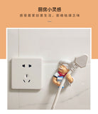 Wall Mounted Adhesive Kitchen Socket Holder Cable Hook Hanger Bracket Organizer Power Cord Storage Rack Shelf Chef Design
