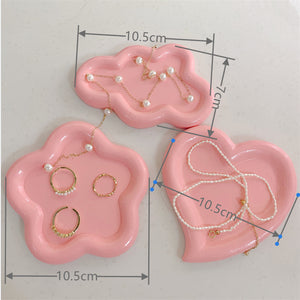 Ins Irregular Creative Resin Plate Earrings Necklace Jewelry Display Trinket Tray Photo Props Ornaments Resin Ring Dish