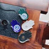 Nordic Buddhist Hand Tray Ceramic Single Evil Eyes Hand Design Jewelry Tray Home Decoration