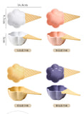 Creative Dessert Bowl Tableware Lovely Girl Heart Ceramic Handle Bowl Household Ice Cream Cup Fruit Bowl