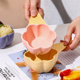 Creative Dessert Bowl Tableware Lovely Girl Heart Ceramic Handle Bowl Household Ice Cream Cup Fruit Bowl