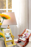 Creative Rolling Chair Boys Girls Set Religious Resin Sculpture Art Crafts Home Decoration Exquisite Gift